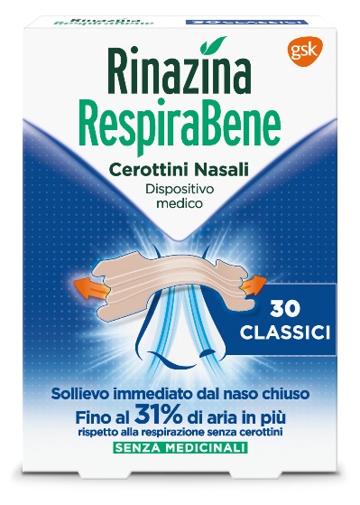 RINAZINA RESPIRABENE CEROTTI NASALI CLASSICI CARTON 30 PEZZI - Farmacia Rossi2 - Farmacia Rossi 