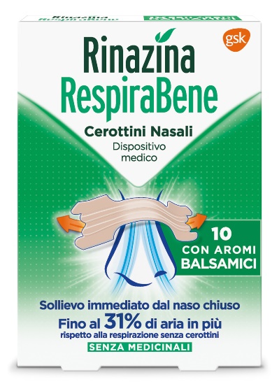RINAZINA RESPIRABENE CEROTTI NASALI CON AROMI BALSAMICI CARTON 10 PEZZI - Farmacia Rossi2 - Farmacia Rossi 