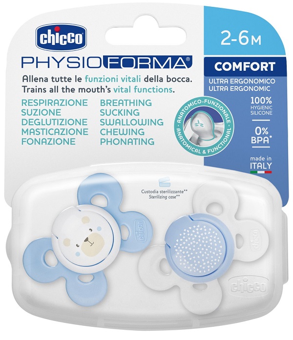 CHICCO SUCCHIETTO COMFORT BOY SILICONE 0-6 MESI 2 PEZZI - Farmacia Rossi2 - Farmacia Rossi 