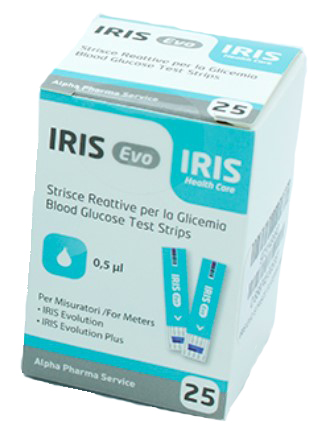 STRISCE MISURAZIONE GLICEMIA IRIS EVO 25 PEZZI - Farmacia Rossi2 - Farmacia Rossi 