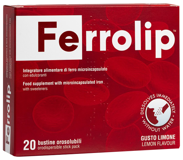 FERROLIP 20 BUSTINE OROSOLUBILI GUSTO LIMONE - Farmacia Rossi2 - Farmacia Rossi 