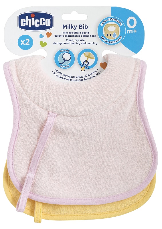 CHICCO BAVAGLINE 0M+ 2PZ ROSA - Farmacia Rossi2 - Farmacia Rossi 