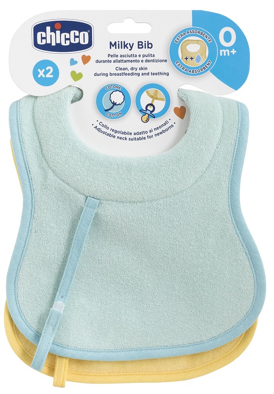 CHICCO BAVAGLINE 0M+ 2PZ AZZURRO - Farmacia Rossi2 - Farmacia Rossi 