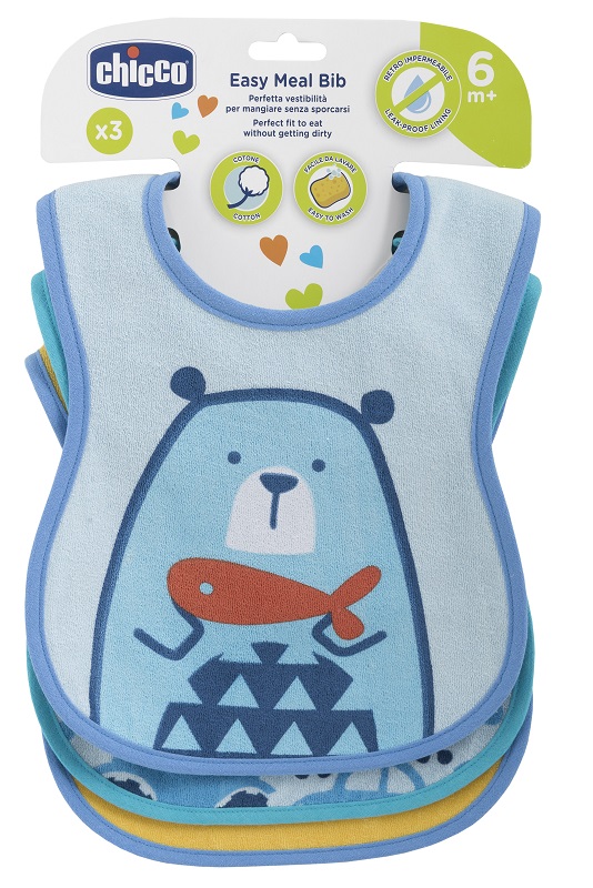CHICCO BAVAGLINO PAPPA 6M 3 PEZZI BOY - Farmacia Rossi2 - Farmacia Rossi 