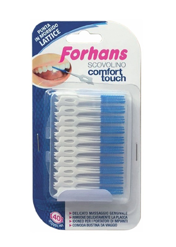 FORHANS SCOVOLINO COMFORT TOUCH PUNTA IN LATTICE 40 PEZZI - Farmacia Rossi2 - Farmacia Rossi 