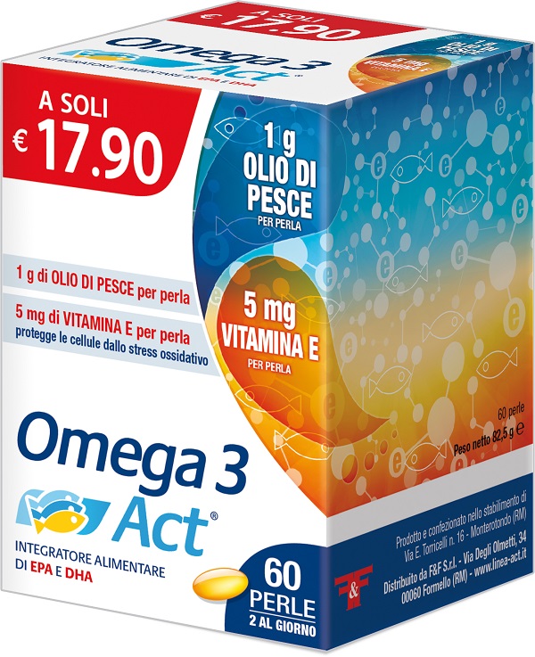 OMEGA 3 ACT 1 G + VITAMINA E 60 PERLE - Farmacia Rossi2 - Farmacia Rossi 