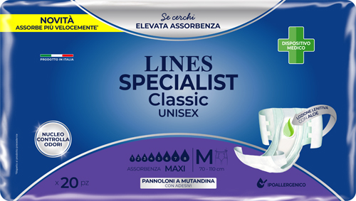 PANNOLONE MUTANDA LINES SPECIALIST CLASSIC MM MAXI 20 PEZZI - Farmacia Rossi2 - Farmacia Rossi 