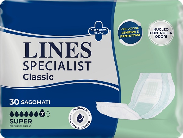 PANNOLONE LINES SPECIALIST CLASSIC SAGOMATO SUPER 30 PEZZI - Farmacia Rossi2 - Farmacia Rossi 