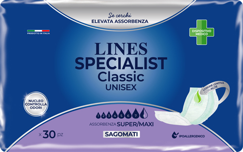 PANNOLONE SAGOMATO LINES SPECIALIST CLASSIC MAXI 30 PEZZI - Farmacia Rossi2 - Farmacia Rossi 