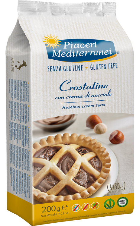 PIACERI MEDITERRANEI CROSTATINA CON CREMA DI NOCCIOLA 4 X 50 G - Farmacia Rossi2 - Farmacia Rossi 