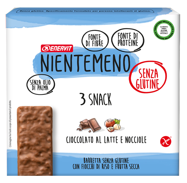 NIENTEMENO BAR CIOCCOLATO AL LATTE NOCCIOLE 3 X 33 G - Farmacia Rossi2 - Farmacia Rossi 