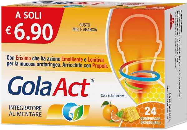 GOLA ACT MIELE ARANCIA 24 COMPRESSE SOLUBILI 33,6 G - Farmacia Rossi2 - Farmacia Rossi 