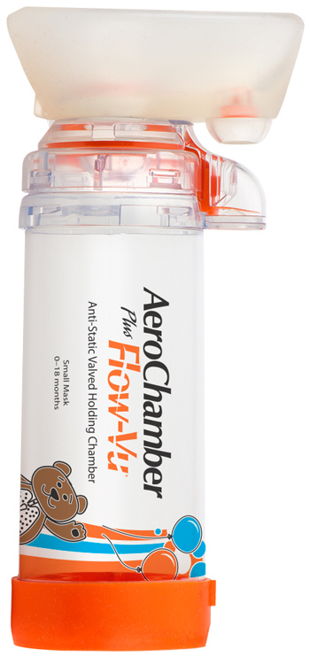 CAMERA DISTANZIATRICE ANTISTATICA AEROCHAMBER PLUS FLOWVU MASCHERA PEDIATRICA SMALL 0-18 MESI ARANCIONE - Farmacia Rossi2 - Farmacia Rossi 