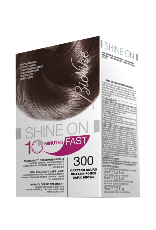BIONIKE SHINE ON FAST TRATTAMENTO COLORANTE CAPELLI CASTANO SCURO 300 FLACONE 60 ML + TUBO 60 ML - Farmacia Rossi2 - Farmacia Rossi 