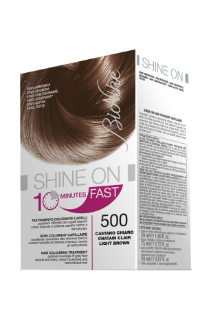 BIONIKE SHINE ON FAST TRATTAMENTO COLORANTE CAPELLI CASTANO CHIARO 500 FLACONE 60 ML + TUBO 60 ML - Farmacia Rossi2 - Farmacia Rossi 