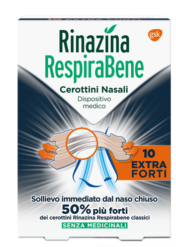 RINAZINA RESPIRABENE CEROTTI NASALI EXTRA FORTI 10 PEZZI - Farmacia Rossi2 - Farmacia Rossi 
