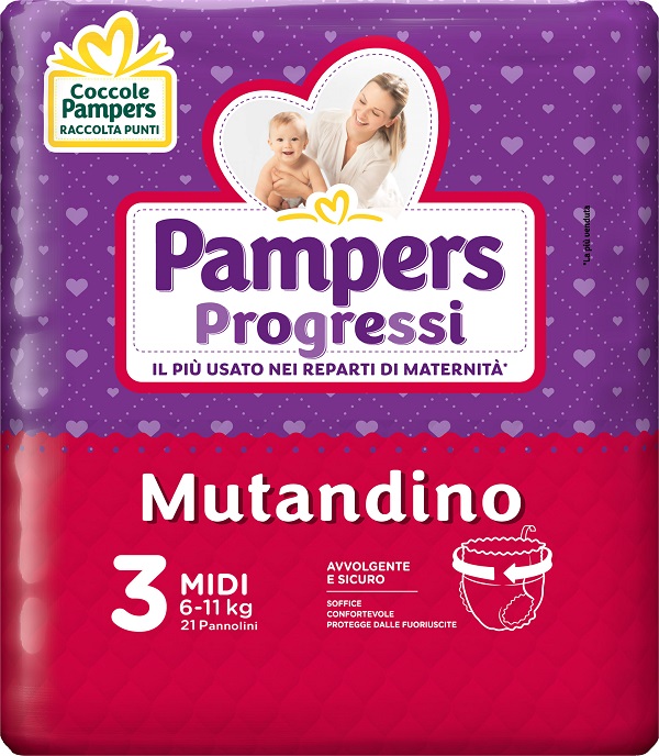 PAMPERS PROGRETGTGI MUTANDINO CP TG3 MIDI 21 PEZZI - Farmacia Rossi2 - Farmacia Rossi 