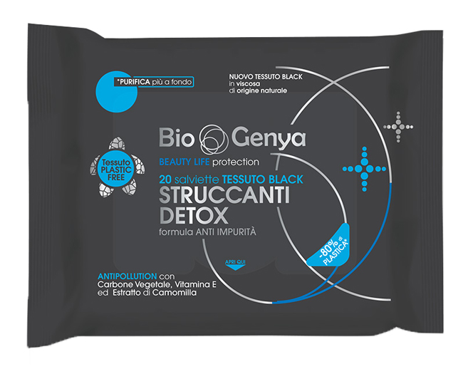 BIOGENYA BEAUTY LIFE PROTECTION 20 SALVIETTE TESSUTO BLACK STRUCCANTI DETOX - Farmacia Rossi2 - Farmacia Rossi 