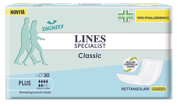 PANNOLONE LINES SPECIALIST CLASSIC RETTANGOLARE CON BARRIERA CONTROL 30 PEZZI - Farmacia Rossi2 - Farmacia Rossi 