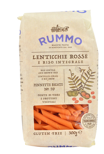 RUMMO PENNETTE RIGATE N 70 LENTICCHIE ROSSE E RISO INTEGRALE 300 G - Farmacia Rossi2 - Farmacia Rossi 