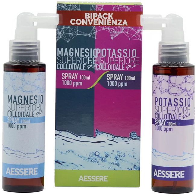 MAGNESIO SUPERIORE COLLOIDALE PLUS SPRAY 1000 PPM 100 ML + POTASSIO COLLOIDALE PLUS 1000PPM SPRAY 100 ML - Farmacia Rossi2 - Farmacia Rossi 