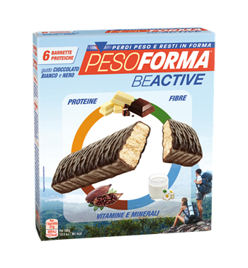 PESOFORMA BEACTIVE BARRETTA CIOCCOLATO BIANCO E NERO 6 PEZZI - Farmacia Rossi2 - Farmacia Rossi 