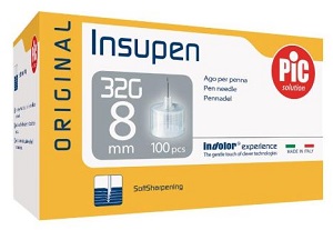 AGO PER PENNA PIC INSUPEN ORIGINAL GAUGE 32X8 MM 100 PEZZI - Farmacia Rossi2 - Farmacia Rossi 