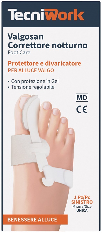 CORRETTORE NOTTURNO PER ALLUCE VALGO SINISTRO MISURA UNICA VALGOSAN 1 PEZZO - Farmacia Rossi2 - Farmacia Rossi 