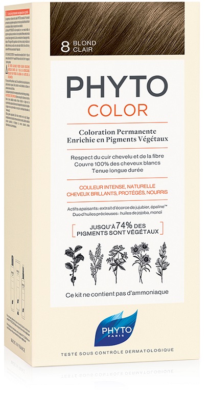 PHYTOCOLOR 8 BIONDO CHIARO 1 LATTE + 1 CREMA + 1 MASCHERA + 1 PAIO DI GUANTI - Farmacia Rossi2 - Farmacia Rossi 