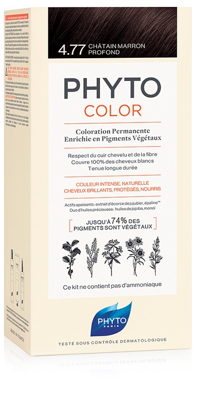 PHYTOCOLOR 4,77 CASTANO MARRONE INTENSO LATTE + CREMA + MASCHERA + 1 PAIO DI GUANTI - Farmacia Rossi2 - Farmacia Rossi 