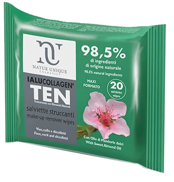 NATUR UNIQUE IALUCOLLAGEN TEN SALVIETTE STRUCCANTI VISO 20 SALVIETTE MAXI - Farmacia Rossi2 - Farmacia Rossi 