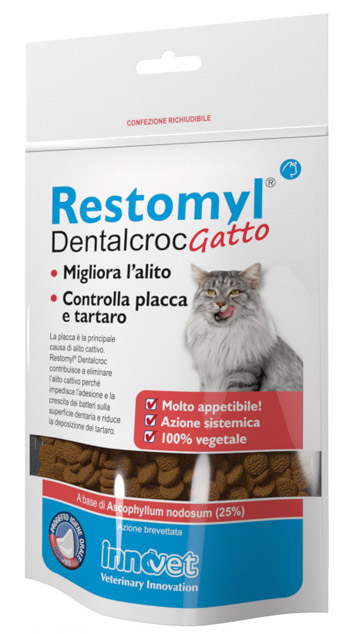 RESTOMYL DENTALCROC GATTO BUSTA 60 G - Farmacia Rossi2 - Farmacia Rossi 