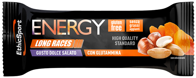 ETHICSPORT ENERGY LONG RACES BARRETTA ENERGETICA DOLCE SALATO CON GLUTAMMINA 42 G - Farmacia Rossi2 - Farmacia Rossi 