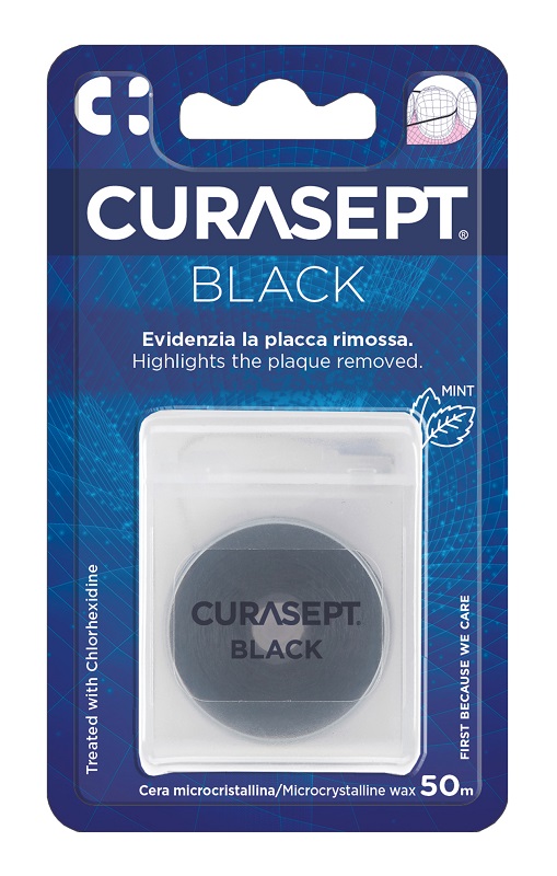 CURASEPT FLOSS CERATO NERO CLOREXIDINA - Farmacia Rossi2 - Farmacia Rossi 