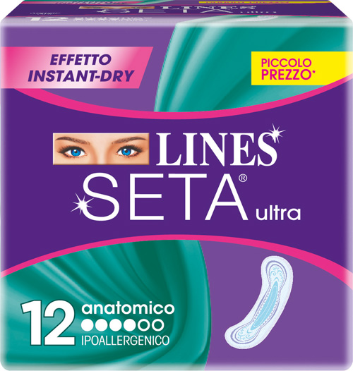 LINES SETA ULTRA ASSORBENTI ANATOMICI 12 PEZZI - Farmacia Rossi2 - Farmacia Rossi 