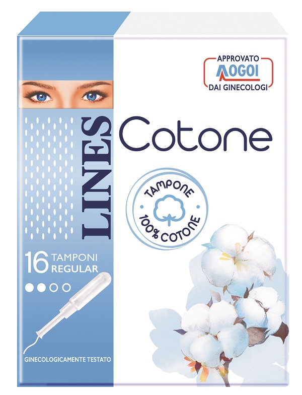 LINES COTONE TAMPONE REGULAR 16 PEZZI - Farmacia Rossi2 - Farmacia Rossi 