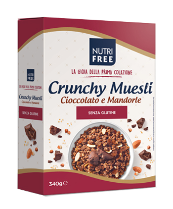 NUTRIFREE CRUNCHY MIX CIOCCOLATO E MANDORLE 340 G - Farmacia Rossi2 - Farmacia Rossi 