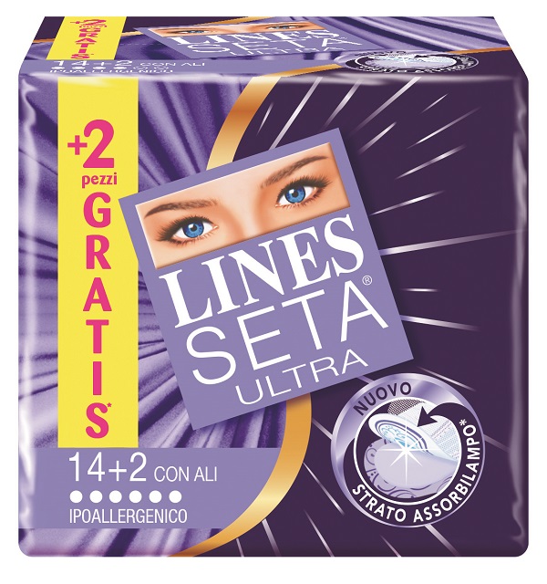 ASSORBENTE LINES SETA ULTRA CON ALI 16 PEZZI - Farmacia Rossi2 - Farmacia Rossi 