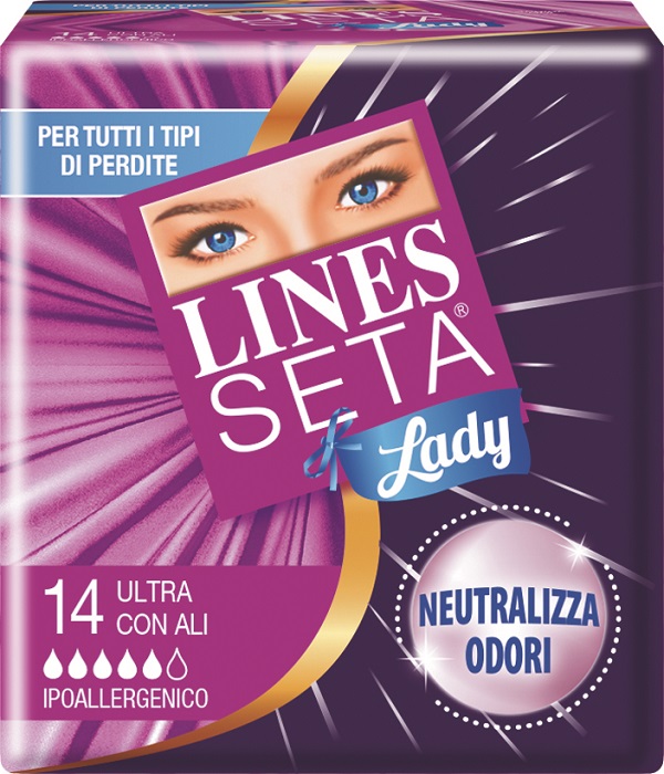 ASSORBENTE LINES SETA ULTRA LADY CON ALI 14 PEZZI - Farmacia Rossi2 - Farmacia Rossi 