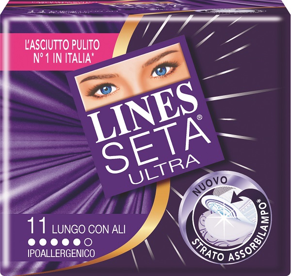 ASSORBENTE LINES SETA ULTRA LUNGO CON ALI 11 PEZZI - Farmacia Rossi2 - Farmacia Rossi 