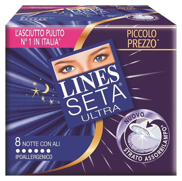 LINES SETA ULTRA ASSORBENTI CON ALI NOTTE 10 PEZZI - Farmacia Rossi2 - Farmacia Rossi 
