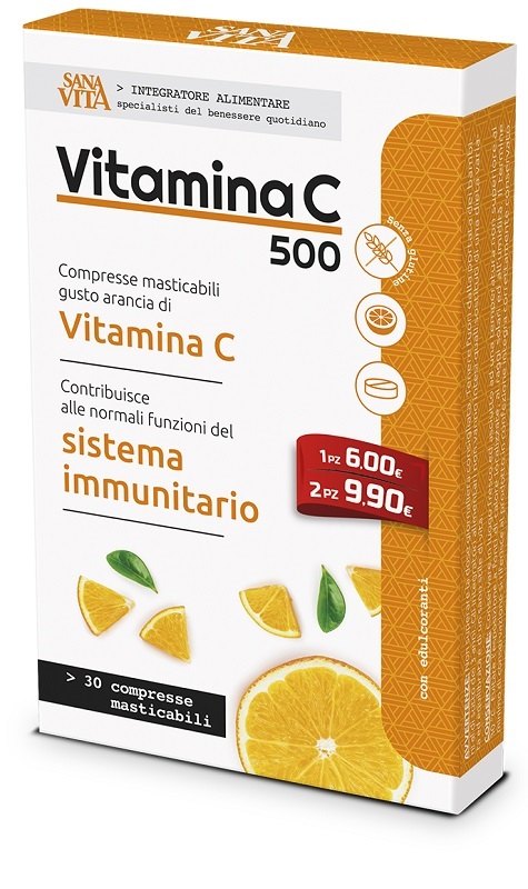 SANAVITA VITAMINA C MASTICABILE 30 COMPRESSE - Farmacia Rossi2 - Farmacia Rossi 
