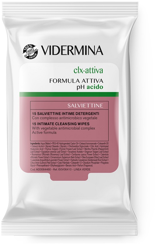 VIDERMINA CLX ATTIVA 15 SALVIETTE INTIME DETERGENTI - Farmacia Rossi2 - Farmacia Rossi 