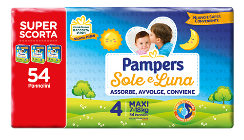 PAMPERS SOLE&LUNA TRIO MAXI 54 PEZZI - Farmacia Rossi2 - Farmacia Rossi 