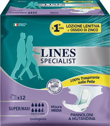 LINES SPECIALIST PANNOLONE A MUTANDA MEDIA 12 PEZZI - Farmacia Rossi2 - Farmacia Rossi 