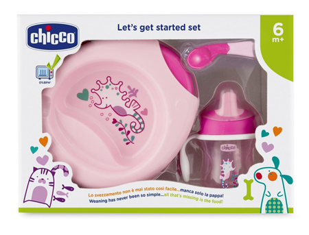 CHICCO SET PAPPA 6M+ ROSA CON CUCCHIAIO ROSA - Farmacia Rossi2 - Farmacia Rossi 