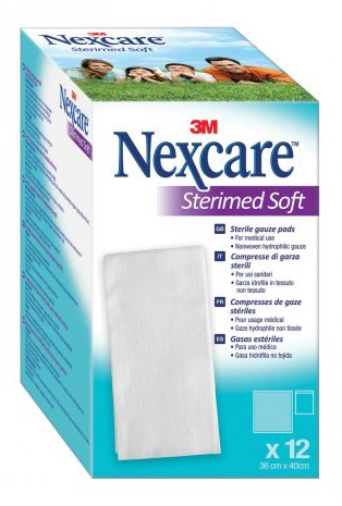 COMPRESSE DI GARZA STERILI NEXCARE STERIMED SOFT 18 X 40 CM  MULTILINGUAL 12 PEZZI - Farmacia Rossi2 - Farmacia Rossi 