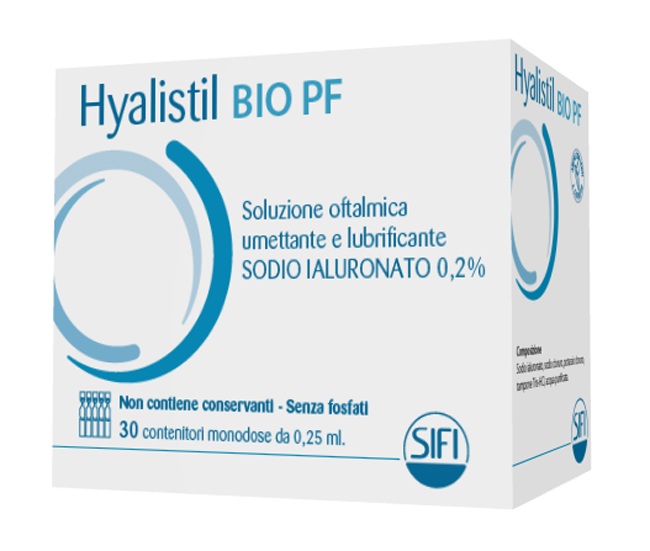 HYALISTIL BIO PF SOLUZIONE OFTALMICA PHOSPHATE FREE MONODOSE A BASE DI ACIDO IALURONICO 0,2% 30 FLACONCINI 0,25 ML - Farmacia Rossi2 - Farmacia Rossi 