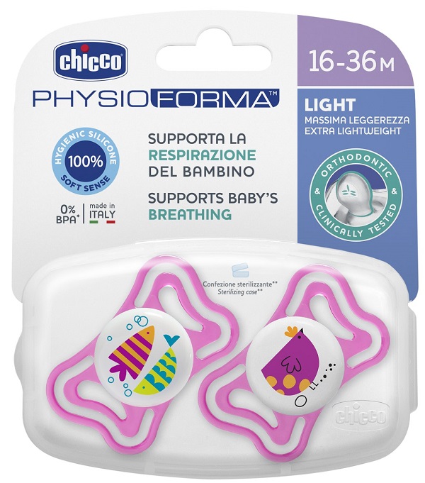 CHICCO SUCCHIETTO LIGHT GIRL SILICONE 16-36 MESI 2 PEZZI - Farmacia Rossi2 - Farmacia Rossi 