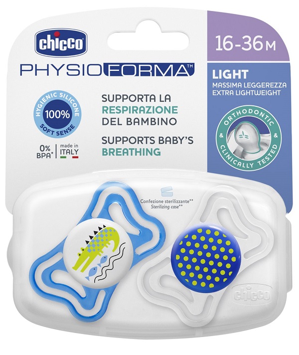 CHICCO SUCCHIETTO LIGHT BOY SILICONE 16-36 MESI 2 PEZZI - Farmacia Rossi2 - Farmacia Rossi 